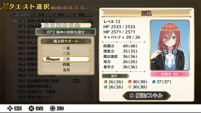 好感度について