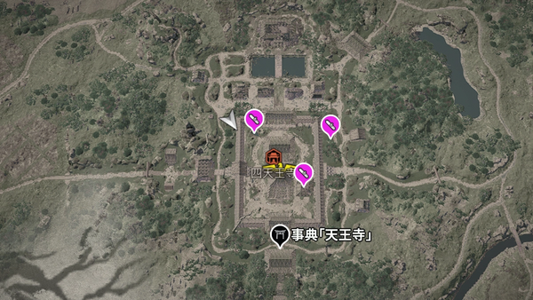 四天王寺（アサクリ）の紙片map