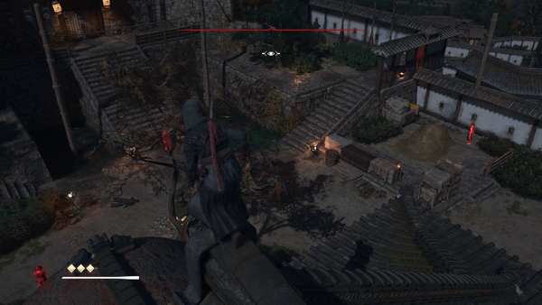 貞興戦（奈緒江）：屋根上のステルス状態から開始