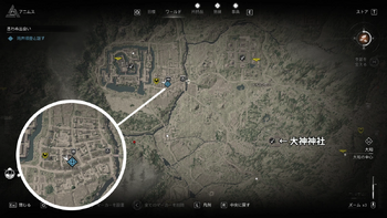 筒井順慶の居場所・地図