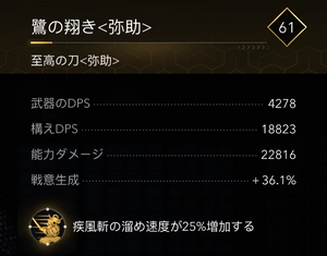 鷺の翔き＜弥助＞・効果