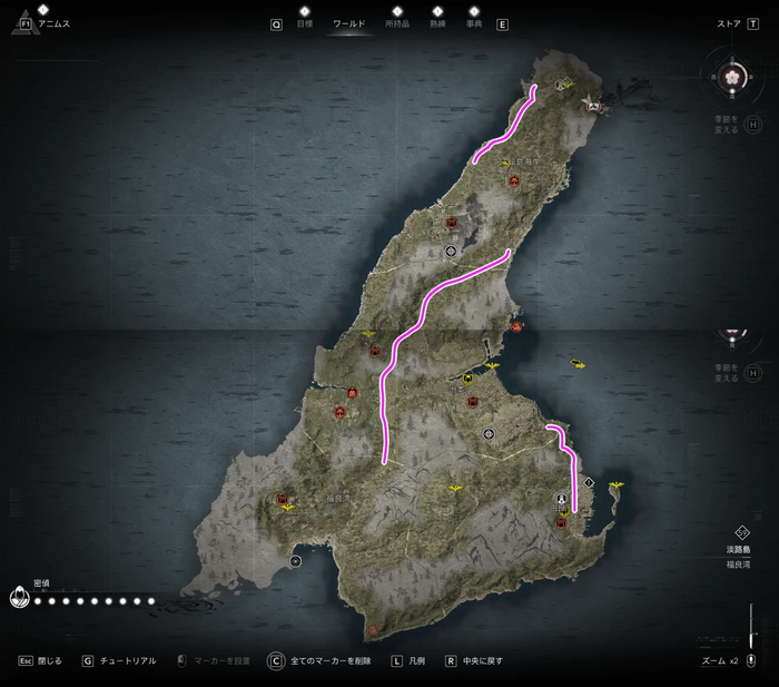 留次の組頭頻出エリアマップ