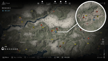 文次の手掛かり：番兵の居場所・地図