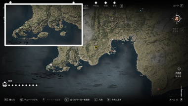 墨絵（鳴門の渦潮）・地図