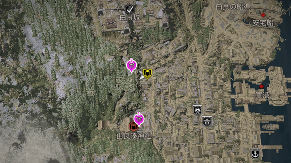 由良湊神社（アサクリ）の参拝map