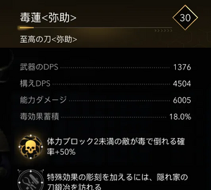 毒蓮＜弥助＞・効果