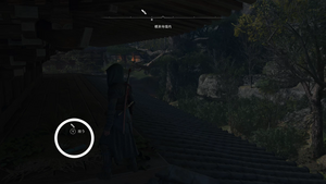 根来寺境内（アサクリ）の紙片の場所1