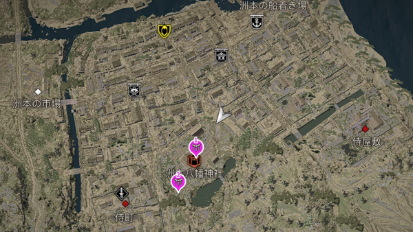 洲本八幡神社（アサクリ）の参拝map