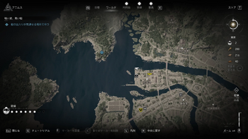 船の出入りが見通せる場所で待つ・地図