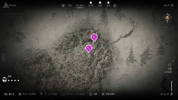 鞍馬寺（アサクリ）の紙片map