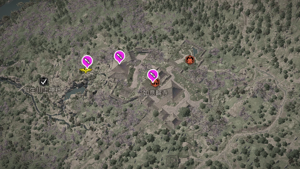 如意輪寺（アサクリ）の紙片map
