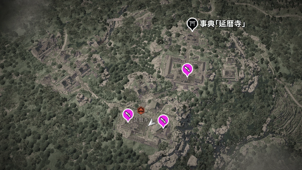 延暦寺（アサクリ）の紙片map