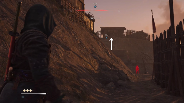 奈緒江：高所へ登る