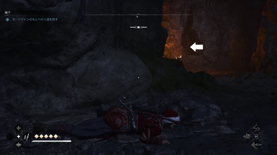 洞窟内を道なりに進む3