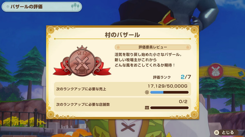 バザールのランクアップ条件