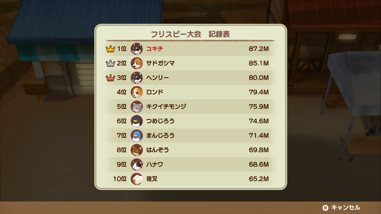 フリスビー大会記録表