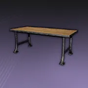 鉄骨の木製テーブル