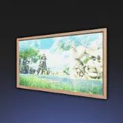 絵・英雄の彫像