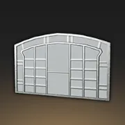 アーチ型の格子窓・幅広