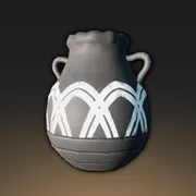 黒い陶器のつぼ