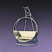 庭の趣ある揺り椅子