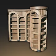 アーチ型の超大型壁面棚