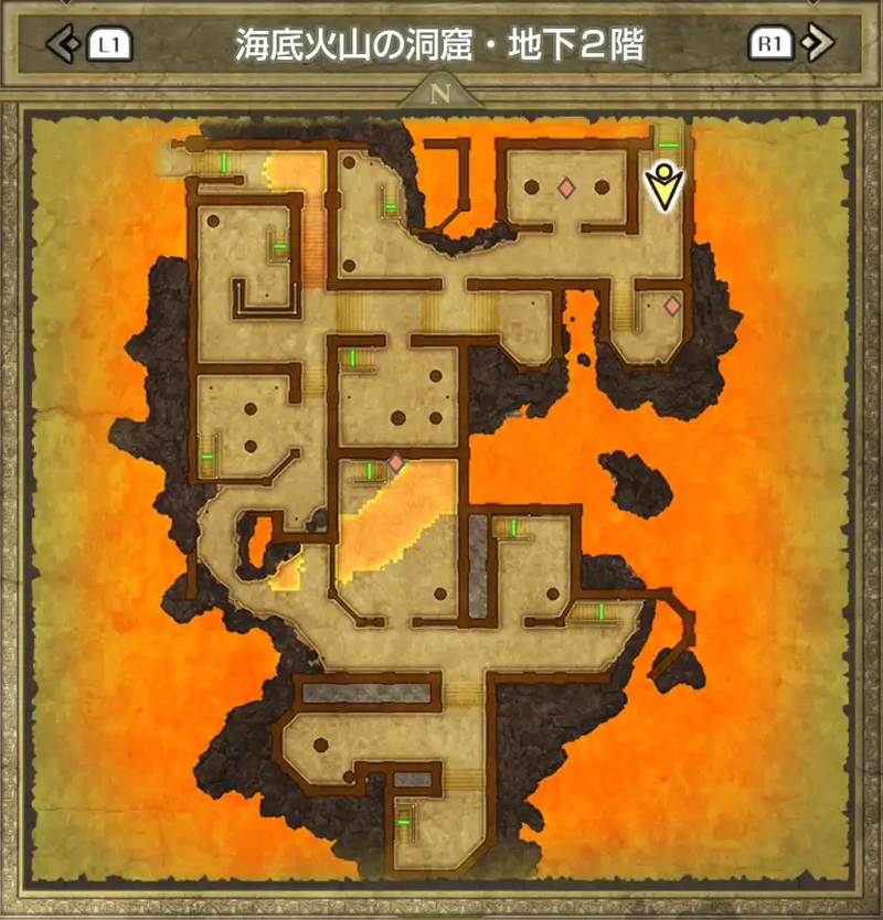 海底火山の洞窟・地下2階