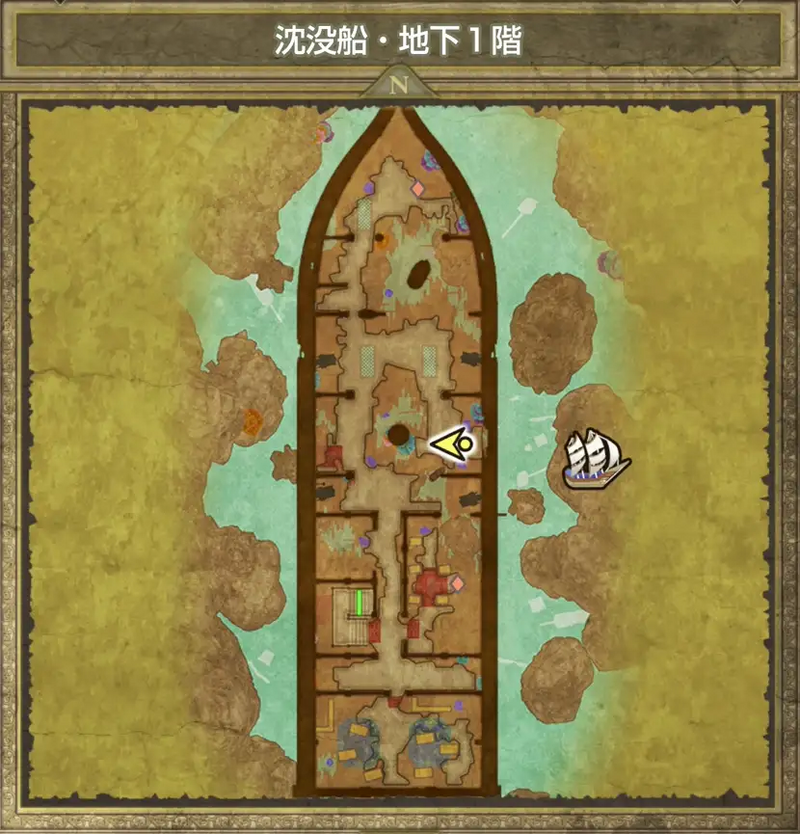 沈没船・地下1階