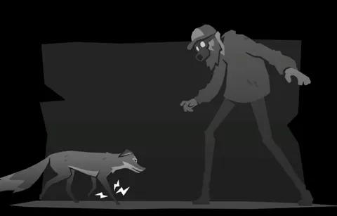 母親ギツネが怪我をしている時