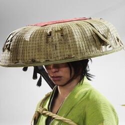 粗末な三度笠の画像