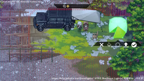 キャンプギアの配置の画像