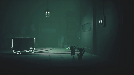 弓でスイッチを押す