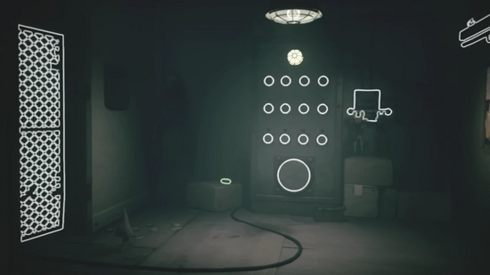 レバーを下げて扉を開ける