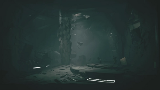 回避2-3:画面左奥、少し足場が高くなっているところ