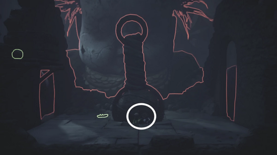 おもちゃの陰に隠れる