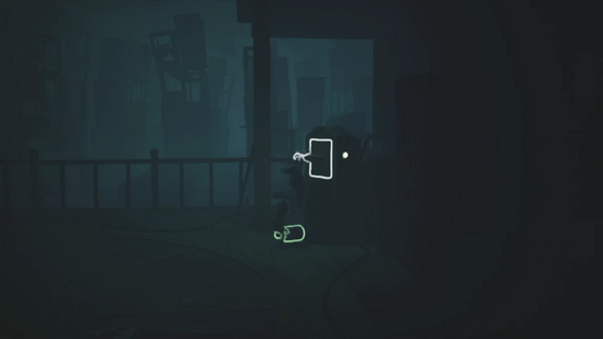 レバーを下げて仕掛け装置を出現させる