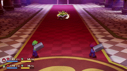 クッパの攻撃：甲羅アタック（兄弟がそろっている時）