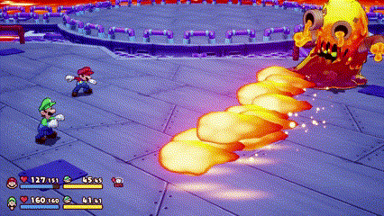 デロンゲルの攻撃：炎弾の波