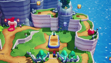 シーソーでハテナブロック(ナッツ)の元へ