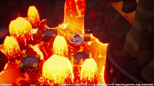 沈む足場はUFOスピンでやり過ごす