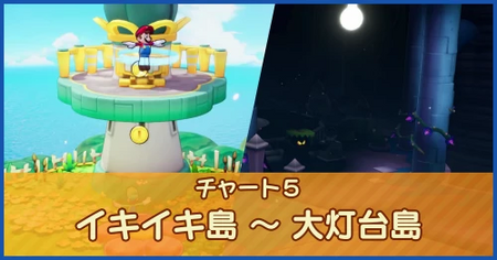 チャート5：イキイキ島の島つなぎ ～ 大灯台島の攻略チャート