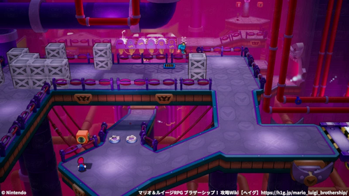 マリオ側の柵を下ろす