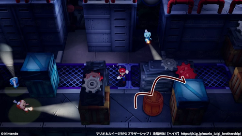 コンテナの上にジャンプ