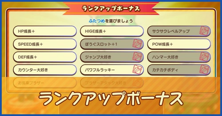 ランクアップボーナス一覧