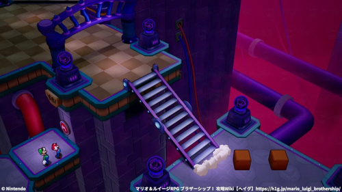マリオスイッチでハシゴを下ろす