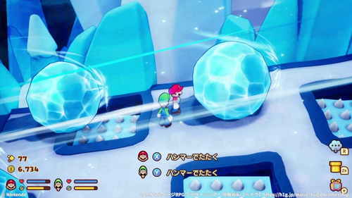 巨大な氷を転がしてマグマを消す