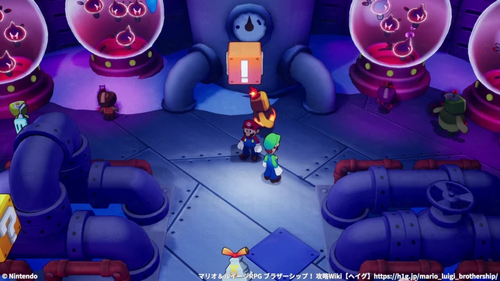 ビックリブロックを叩いてエレベーターを動かす