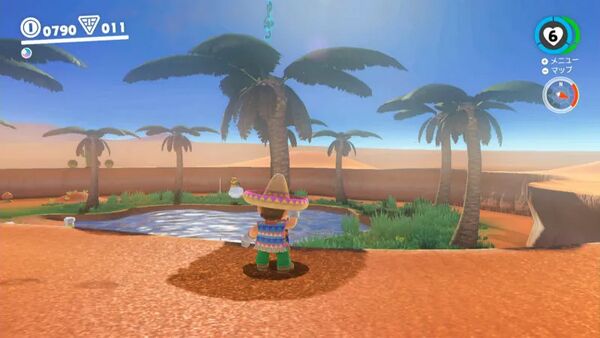 ヤシの木ジャンプで 音符集め