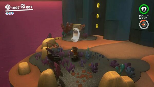 岩山を すすむ道中で