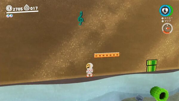 ガケの中で 音符集め